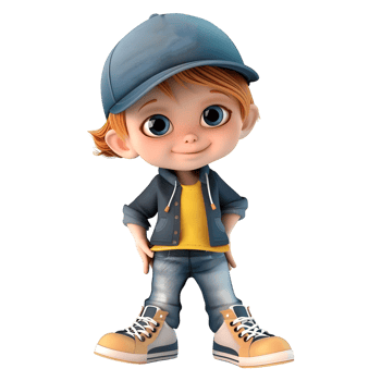 AI generated 3D Rendering of a Cartoon of Cute Boy Wearing Cap and Standing on Transparent Background - Ai Generated png