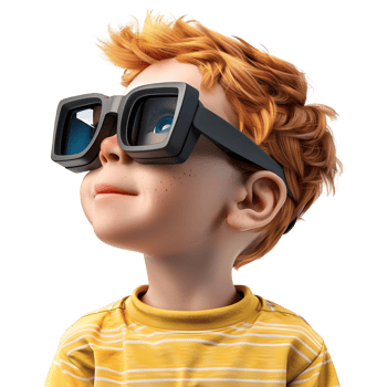 AI generated 3D Rendering of a Cartoon of Boy Wearing Huge Glasses on Transparent Background - Ai Generated png