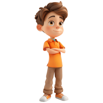 AI generated 3D Rendering of a Cartoon of Cute Young Boy Standing on Transparent Background - Ai Generated png