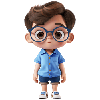 AI generated 3D Rendering of a Cartoon of Cute Young Boy Standing on Transparent Background - Ai Generated png