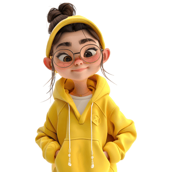 AI generated 3D Rendering of a Cartoon of Girl Having Hands in Pocket Standing on Transparent Background - Ai Generated png