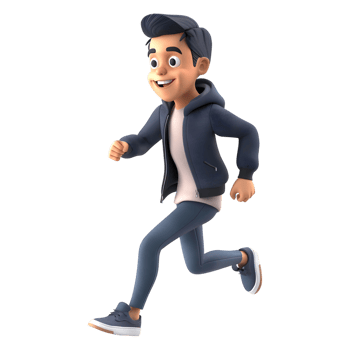 AI generated 3D Rendering of a Cartoon of Athlete Boy Running on Transparent Background - Ai Generated png