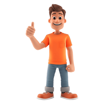 AI generated 3D Rendering of a Cartoon of Boy With Thumbs up on Transparent Background - Ai Generated png