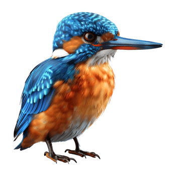 AI generated 3D Rendering of a Cartoon of River kingfishers on Transparent Background - Ai Generated png