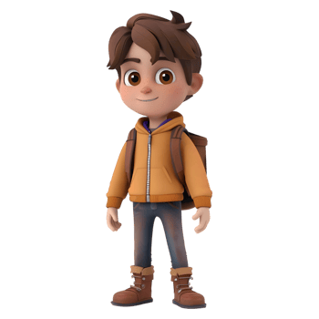 AI generated 3D Rendering of a Cartoon of Student Boy Wearing School Bag on Transparent Background - Ai Generated png