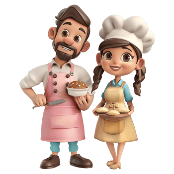 AI generated 3D Rendering of a Cartoon of Couple Cooking Together on Transparent Background - Ai Generated png