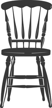 AI generated Silhouette Wooden Chair black color only vector