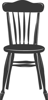 AI generated Silhouette Wooden Chair black color only vector