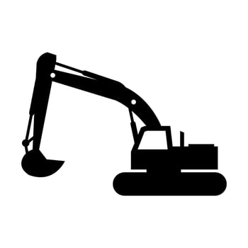 Excavator illustrated on white background vector
