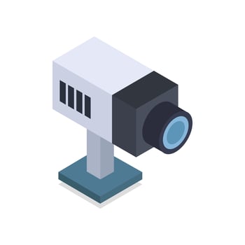 Isometric surveillance camera on a background vector
