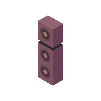 Illustrated isometric woofer vector
