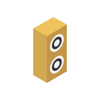 Illustrated isometric woofer vector