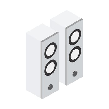 Illustrated isometric woofer vector