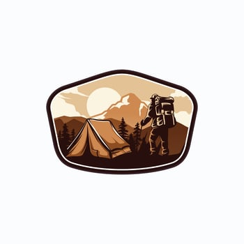 Mountain Adventure Logo. Hiking and Camping Vintage Logo design vector