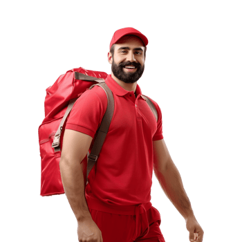AI generated Muscular Deliveryman Ready to Delver Package png