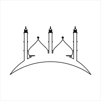 Outline mosque illustration vector element