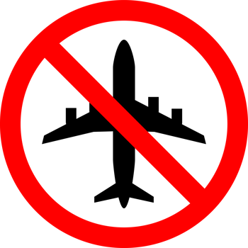 Do not fly icon. No aircraft access mark on white background. Symbol of transport, airplane,travel,traffic,warning. Prohibited ban stop sign. illustration png