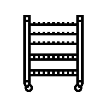 dish rack restaurant equipment line icon vector illustration