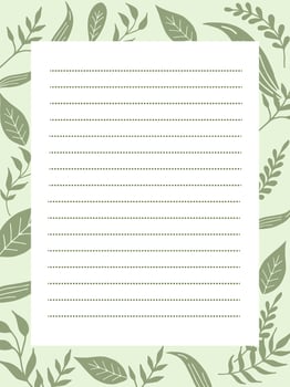 Printable Paper Noted Memo Templated Plant Floral vector