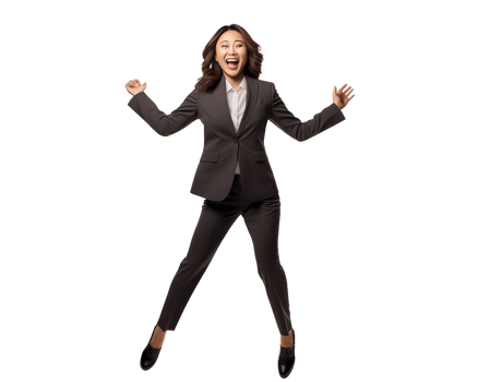 AI generated portrait of happy and joyful asian businesswoman png