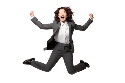 AI generated portrait of happy and joyful asian businesswoman png