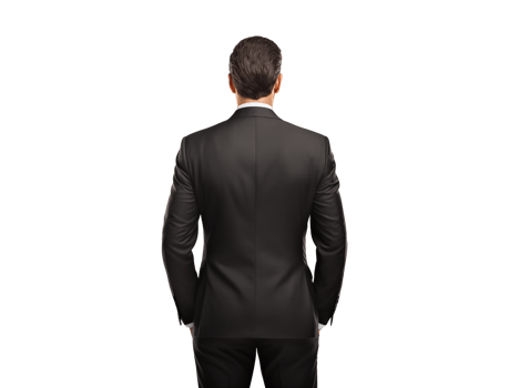 AI generated back of businessman png