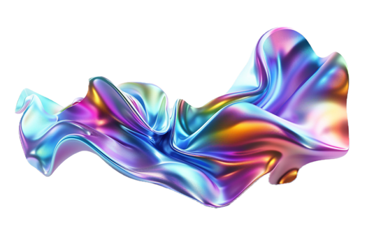 AI generated Abstract Iridescent Cloth Simulation png