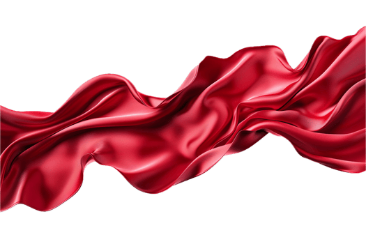 AI generated Elegant Red Silk Fabric Waving png