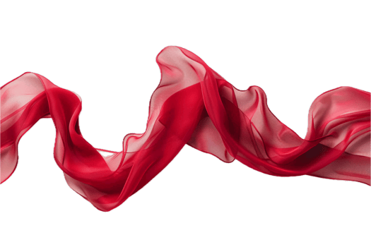 AI generated Elegant Red Silk Fabric Waving png