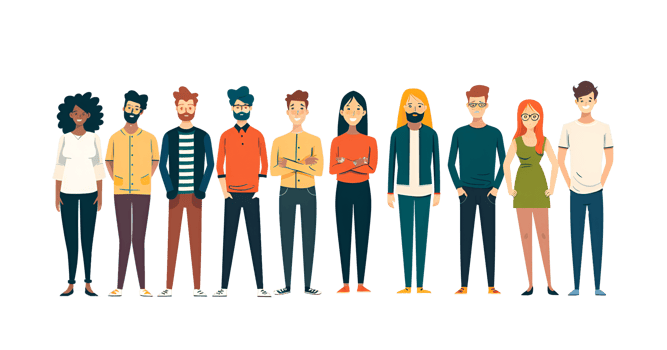 AI generated People character team group office png