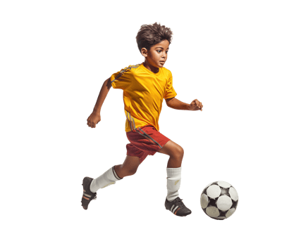 AI generated young boy playing football png