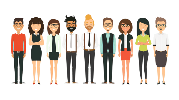 AI generated People character team group office png