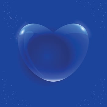 Vector a glass heart. Glossy heart shape