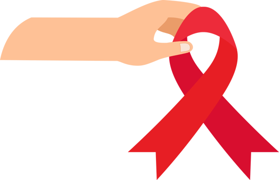 hand gesture giving red ribbon for respect world cancer day png