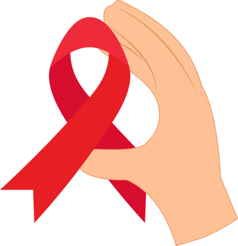 hand holding red ribbon respect to world cancer day png