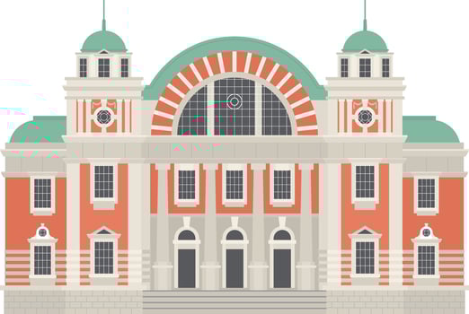 Osaka Central public hall vector