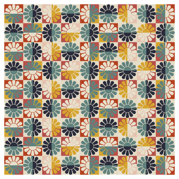 Mid Century Style Retro Floral Pattern png