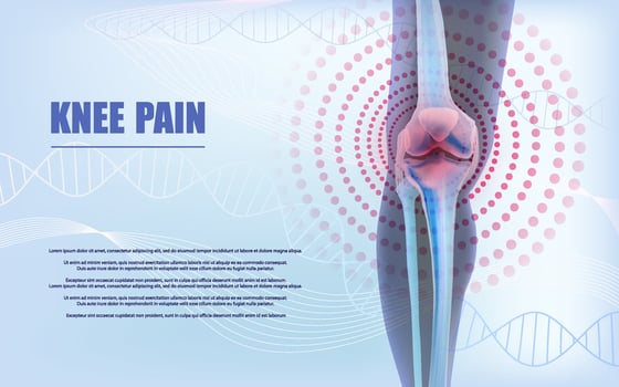 Knee pain relief, bones the of knee vector