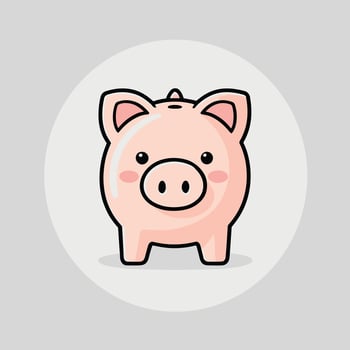 Piggy bank icon, flat style, illustration vector