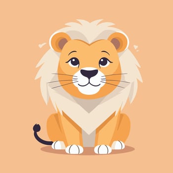 Lion cartoon illustration clip art vector design