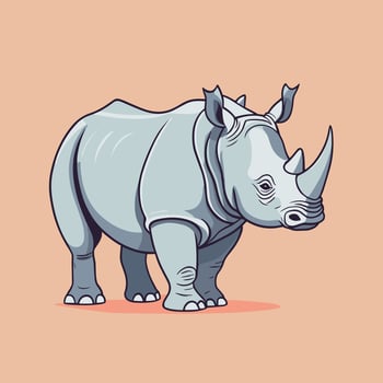 AI generated Rhino cartoon illustration clip art vector design
