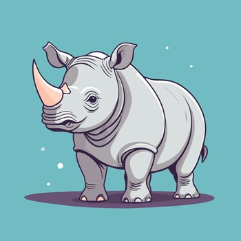 AI generated Rhino cartoon illustration clip art vector design