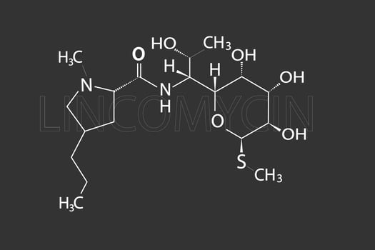 lincomycin molecular skeletal chemical formula vector