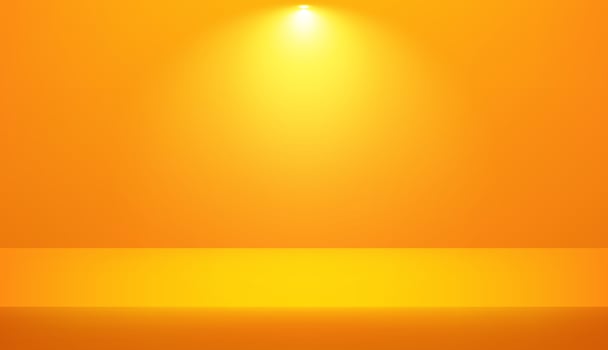 Empty Yellow studio room background. Empty room with light effects. Template mock up for display of product, Business backdrop. Vector illustration.