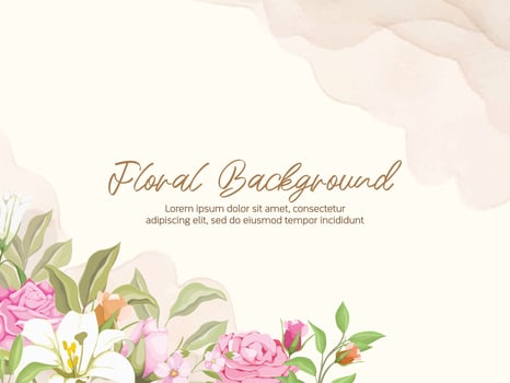 Floral Wedding Background Template vector
