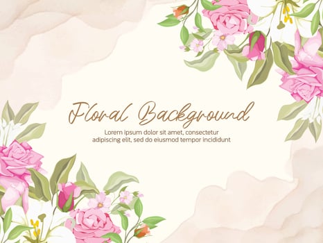 Floral Wedding Background Template vector