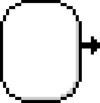 8bit retro game pixel speech bubble balloon with arrow point, icon sticker memo keyword planner text box banner, flat png transparent element design