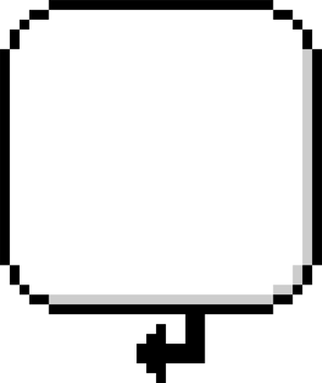 8bit retro game pixel speech bubble balloon with arrow point, icon sticker memo keyword planner text box banner, flat png transparent element design