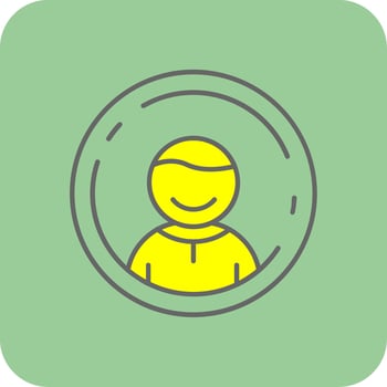 Profile Filled Yellow Icon vector