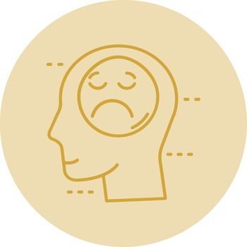 Sadness Line Yellow Circle Icon vector
